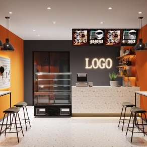 现代咖啡厅3D模型下载